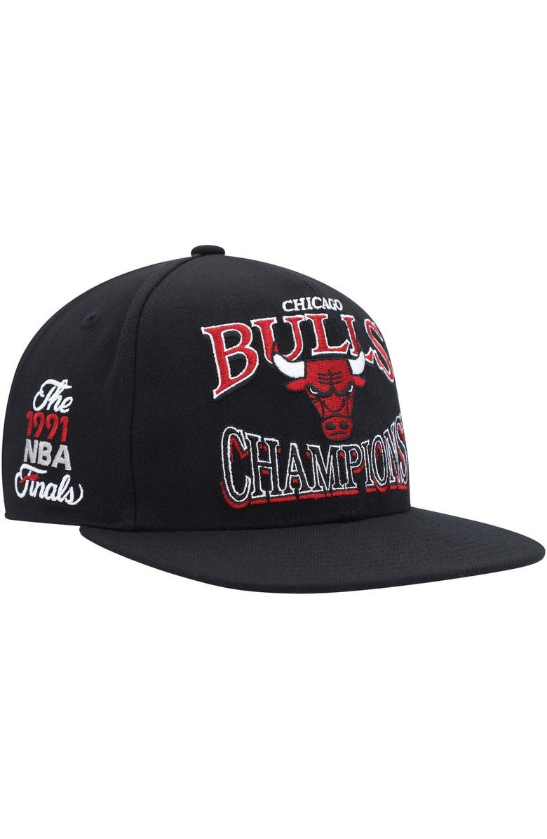 Mitchell & Ness Men's Mitchell & Ness  Black Chicago Bulls Hardwood Classics SOUL Champions Era Diamond Snapback Hat, Main, color, 