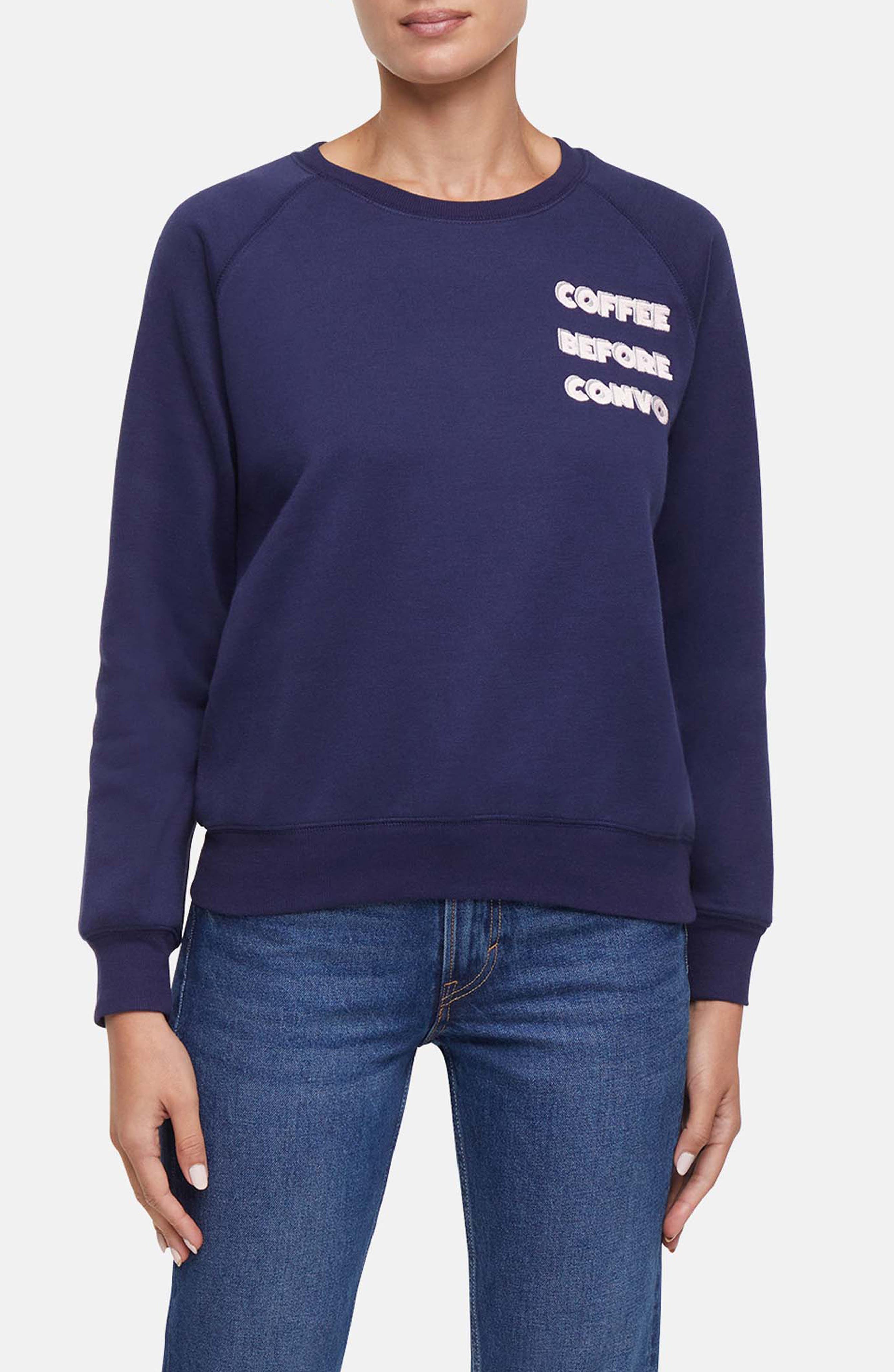 Wildfox Coffee First Embroidered Sweatshirt