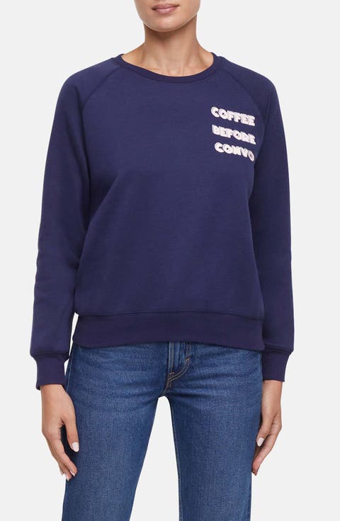 Coffee First Embroidered Sweatshirt