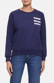 Wildfox Coffee First Embroidered Sweatshirt