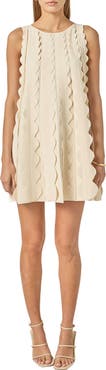 English Factory Scalloped Sleeveless Shift Dress
