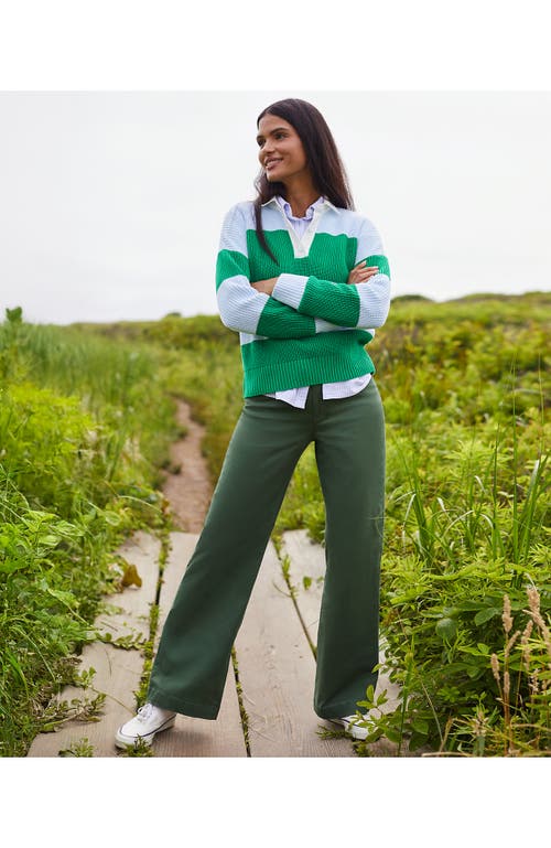 Lands' End Chino High Rise Rail Straight Leg Pants In Green