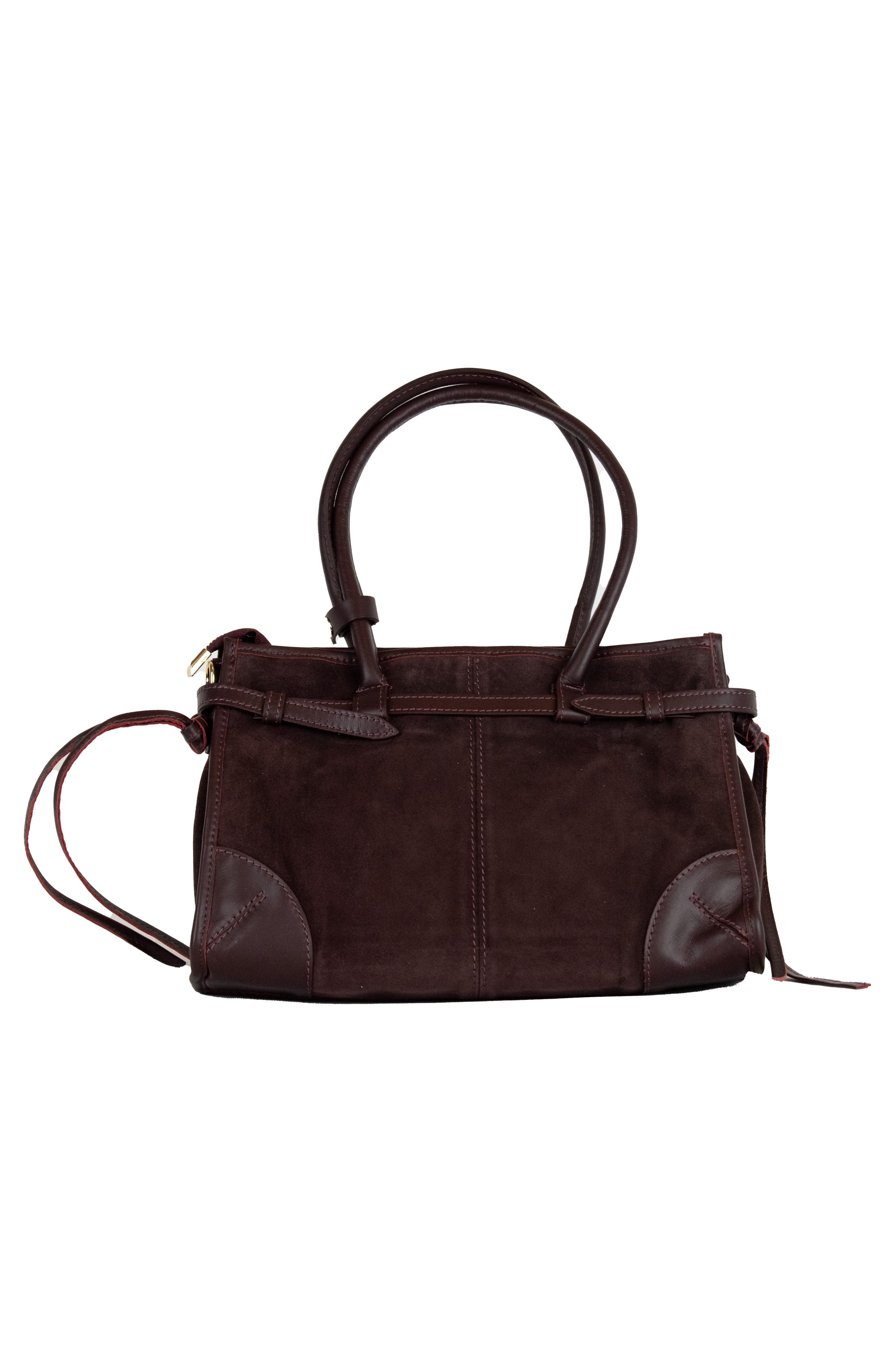 Persaman New York Leather & Suede Tote Bag, Alternate, color, Dark Red