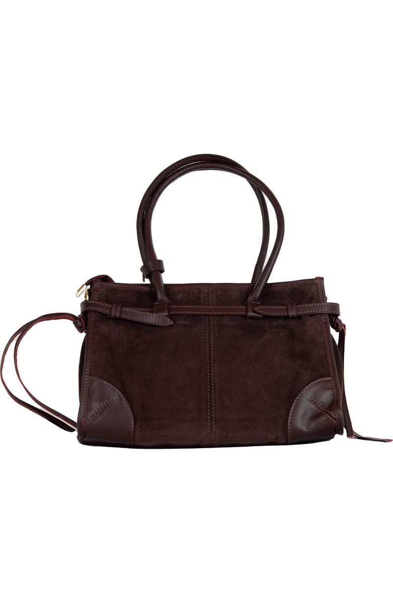 Persaman New York Leather & Suede Tote Bag, Alternate, color, Dark Red