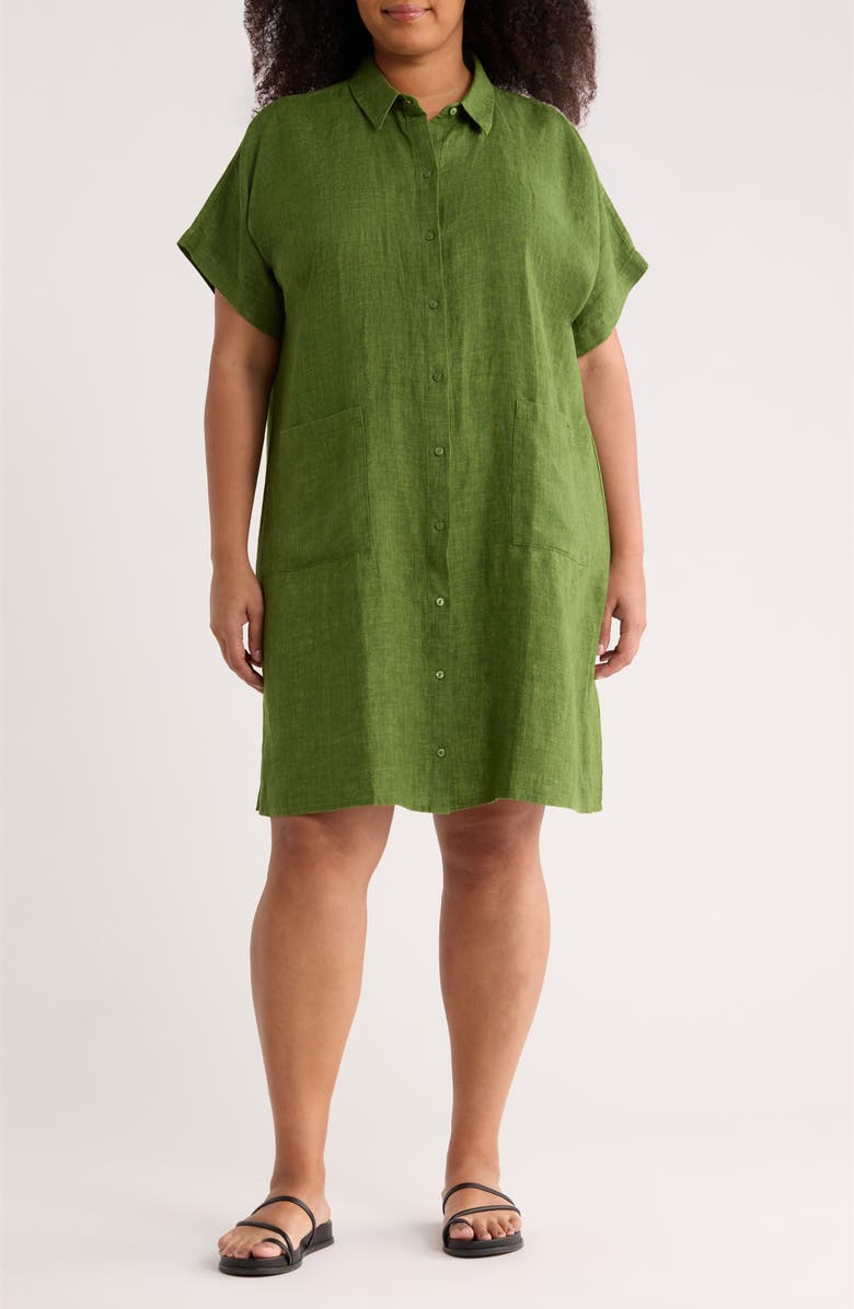 Eileen Fisher Organic Linen Shirtdress, Main, color, Field