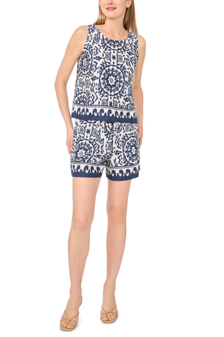Boarder Print Tank & Shorts Set, Main, color, OCEAN BLUE
