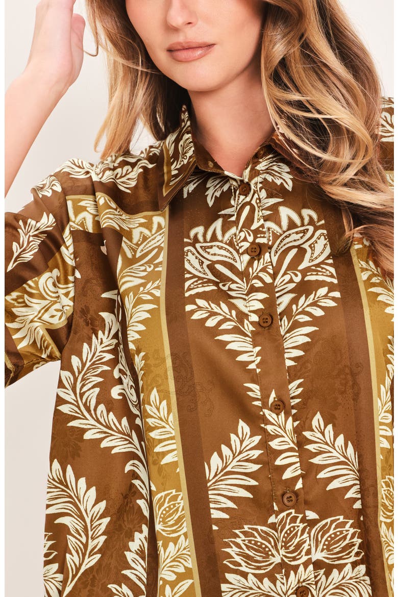 Button-Down Woven Top, Alternate, color, CAMEL