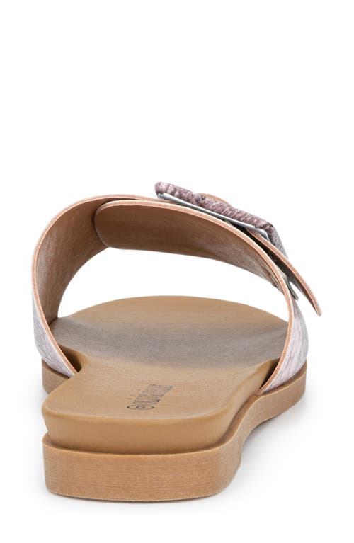 Olivia Miller Bendy Comfort Slide Sandal In Pink Snake
