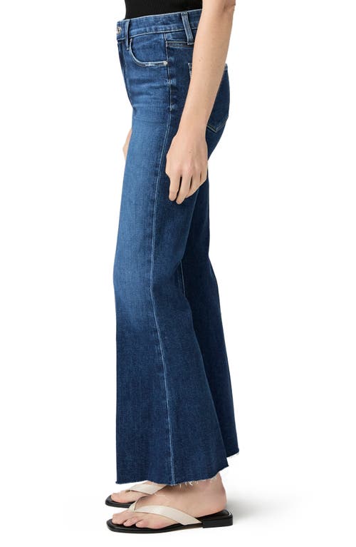 Paige Marlow High Waist Raw Hem Ankle Skimmer Flare Jeans In Blue