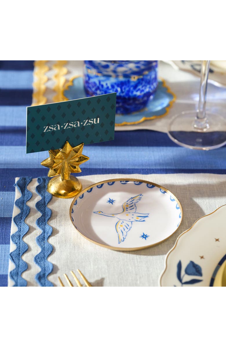 Zsa Zsa Zsu Agra Bird Patterned Round Metal Decorative Tray Set Of 4, Alternate, color, White