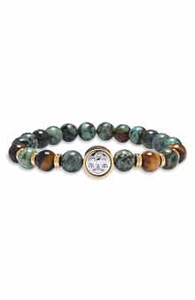 EYE CANDY LOS ANGELES Men's Owen Agate & Tiger's-Eye Beaded Bracelet