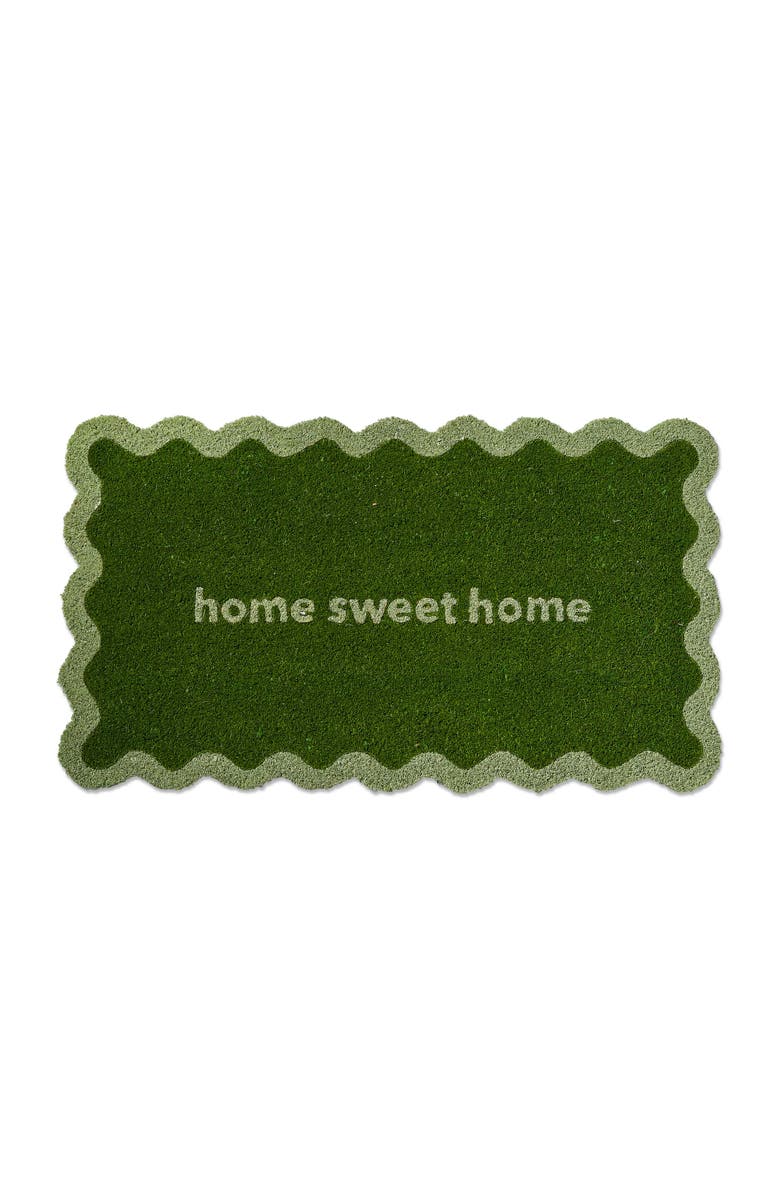 tag Home Sweet Home Shaped Coir Door Mat for Everyday Use, Main, color, Green