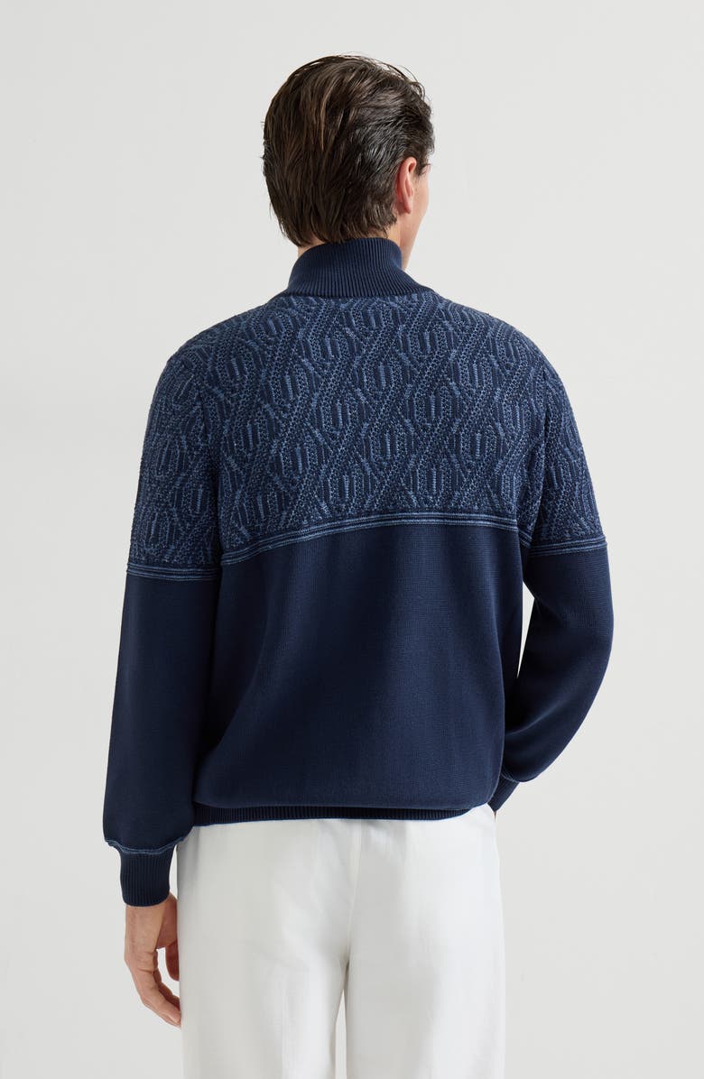 Brunello Cucinelli Cotton cardigan, Alternate, color, Navy Blue