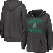 Champion Women's Champion Heather Charcoal Michigan State Spartans Plus Size Heart & Soul Notch Neck Pullover