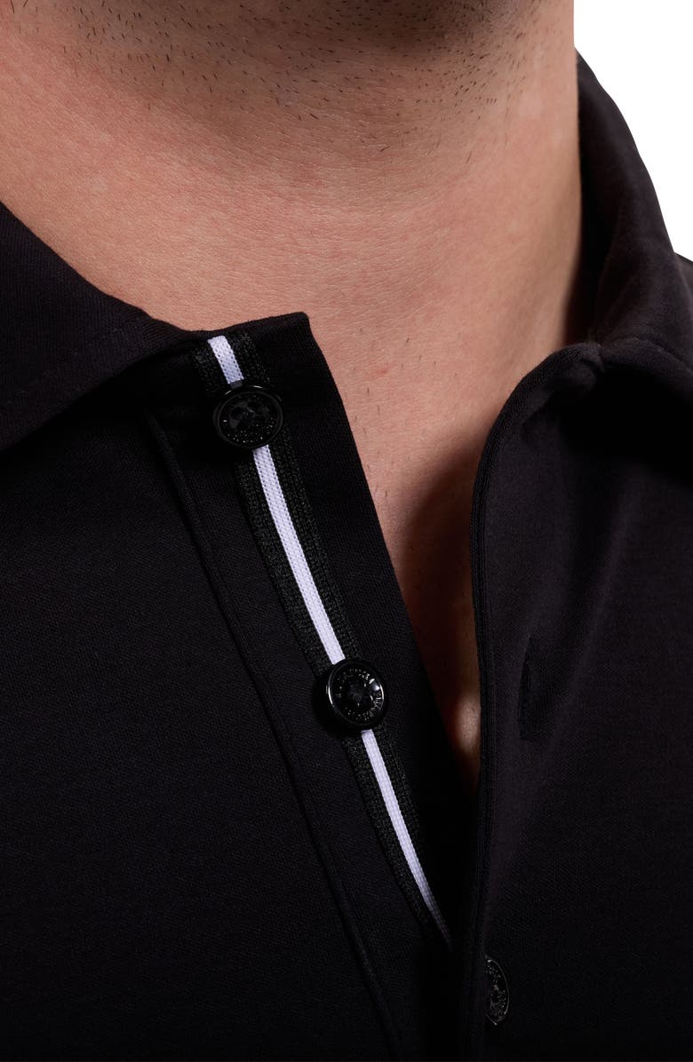 Bugatchi Three Button Performance Polo, Alternate, color, Black