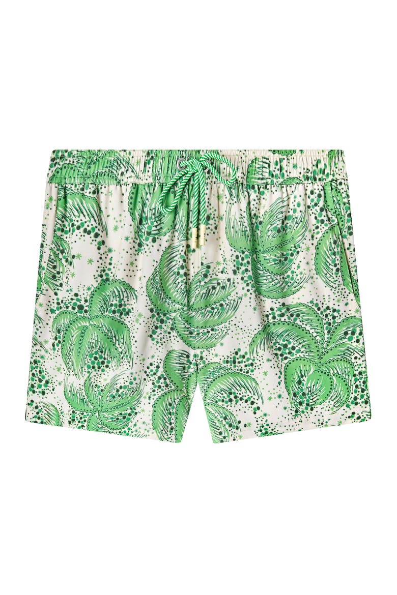 Palm Fronds Swim Trunks, Alternate, color, Green