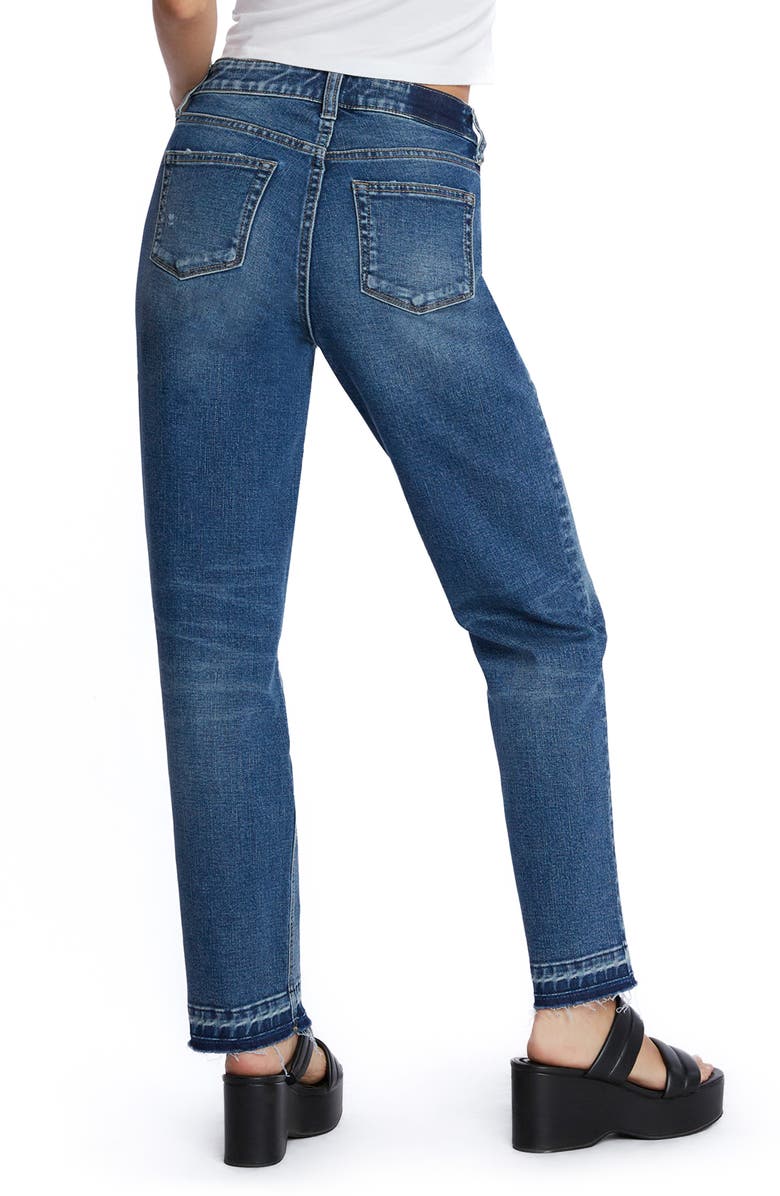 HINT OF BLU Release Hem High Waist Straight Leg Jeans, Alternate, color, 