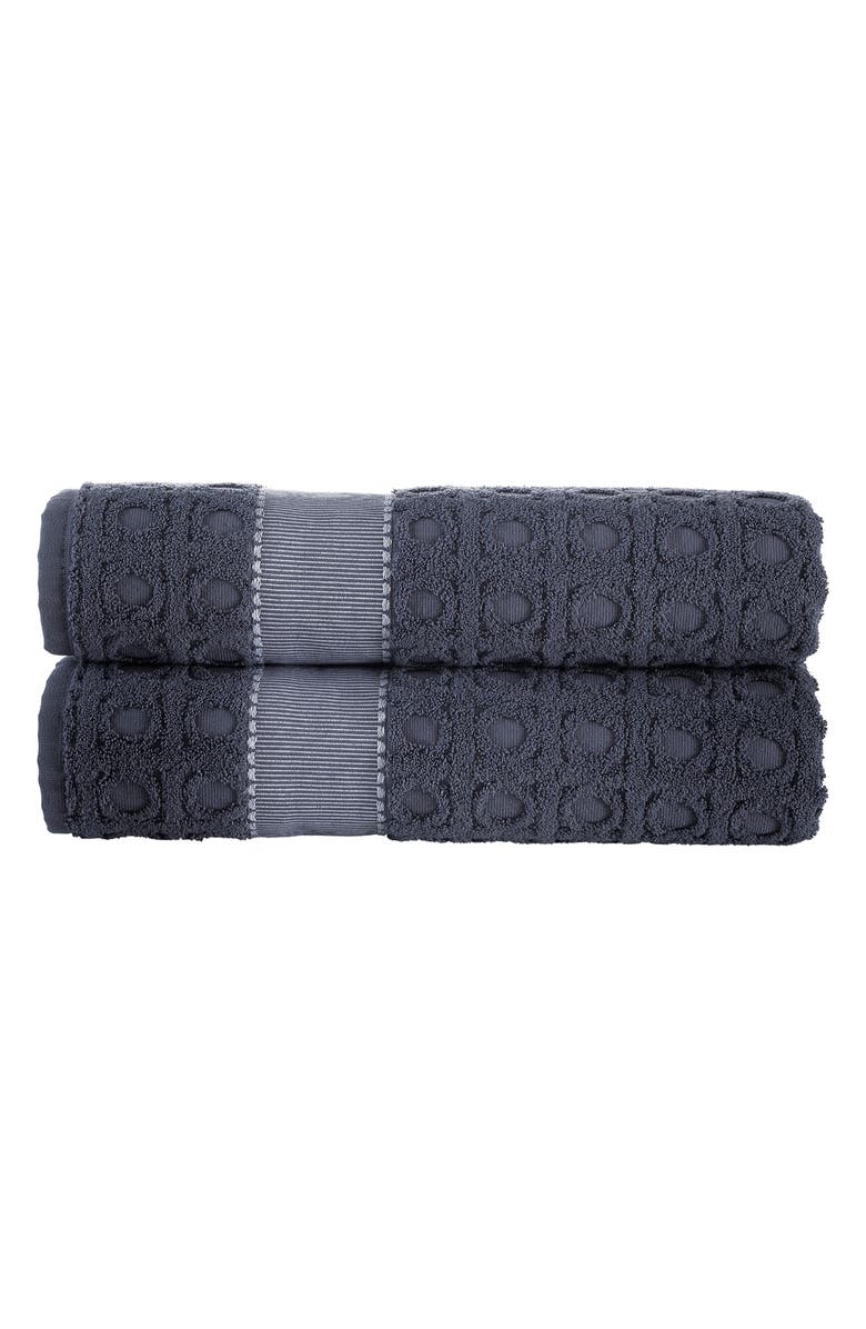 Brooks Brothers Circle in Square 2-Piece Bath Sheet Set, Main, color, Anthracite