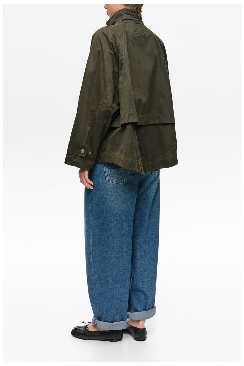 Waxed A-line Trench Coat, Alternate, color, KHAKI