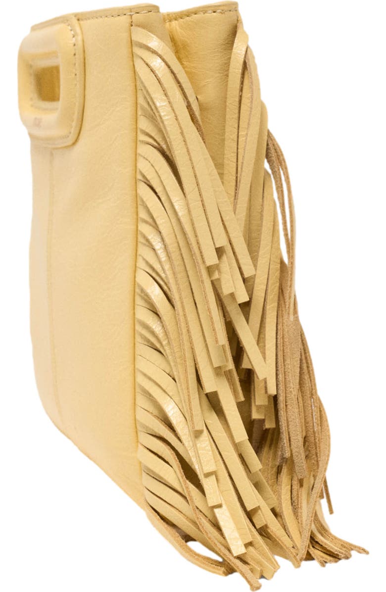 maje Matte crackled leather M Mini bag, Alternate, color, Pale Yellow