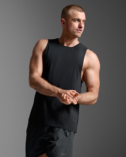 2xu Motion Cotton Flex Tank In Black