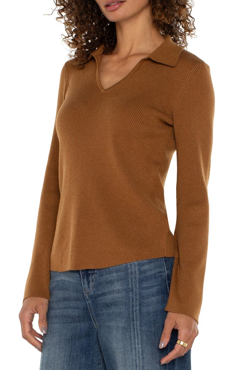 Liverpool Los Angeles Rib Polo Sweater, Alternate, color,