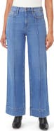 Kensie High Waist Pintuck Wide Leg Jeans