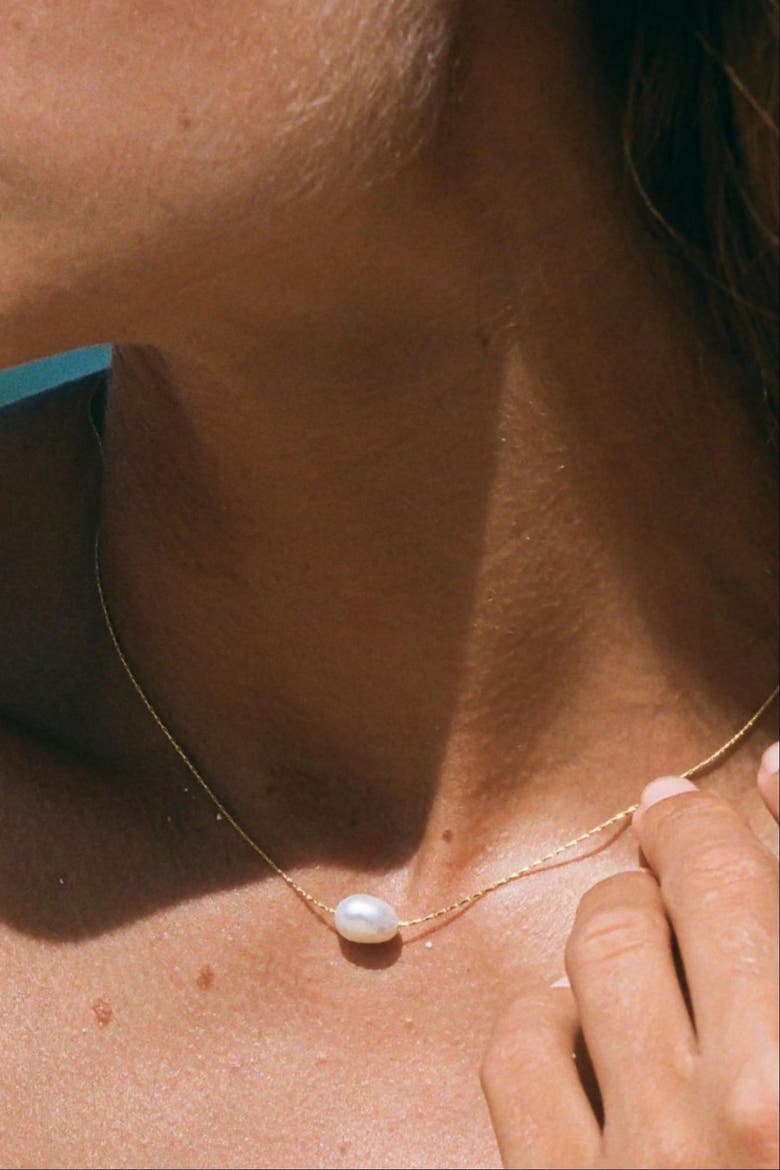 Baroque Pearl Choker, Alternate, color, Gold