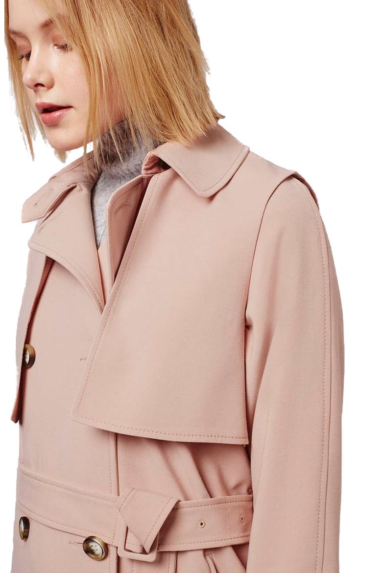 Tailored Double Breasted Coat, Alternate, color, LIGHT PINK