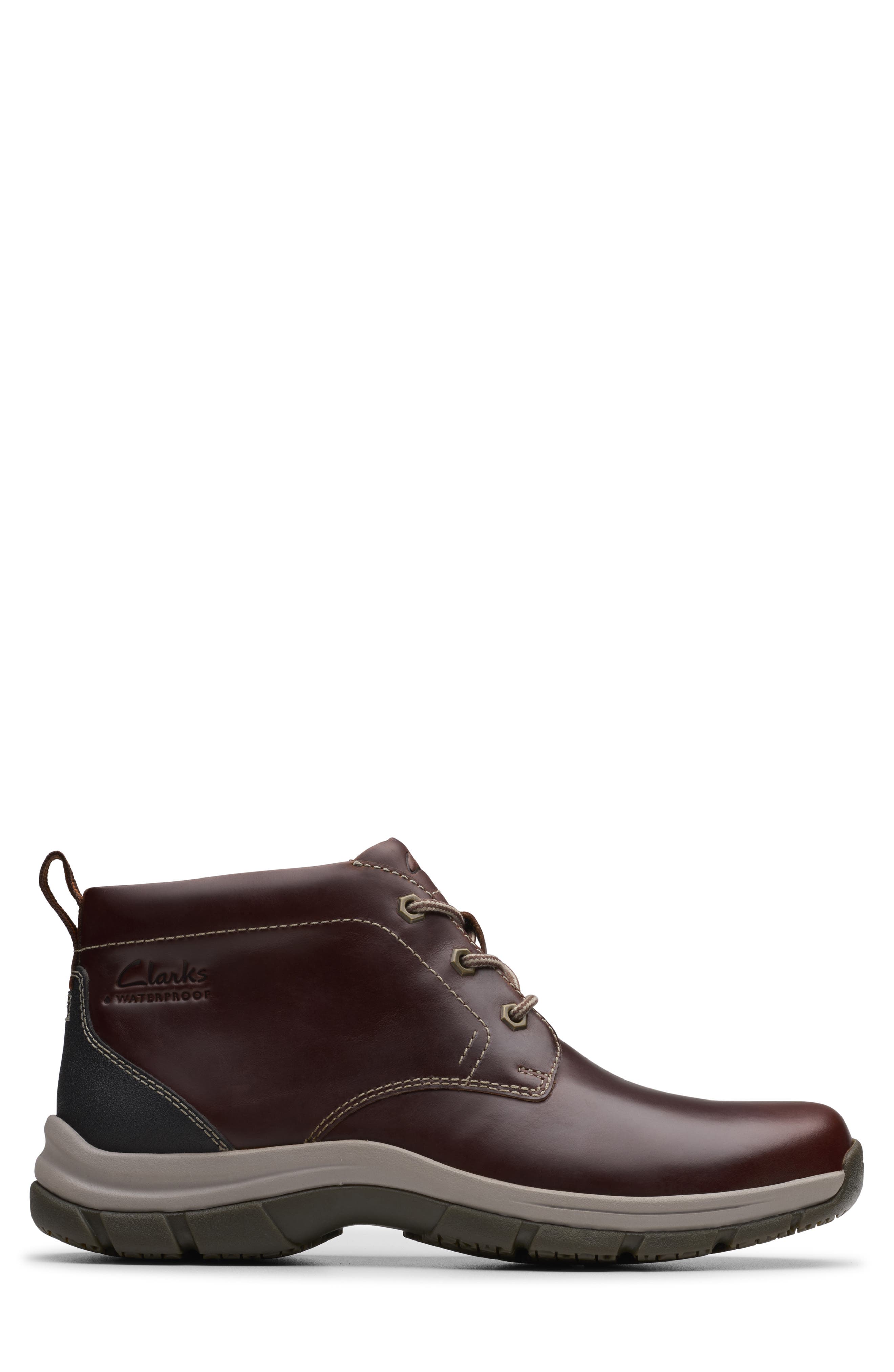 Clarks<sup>®</sup> Walpath Waterproof Chukka Boot, Alternate, color, Brown Leather
