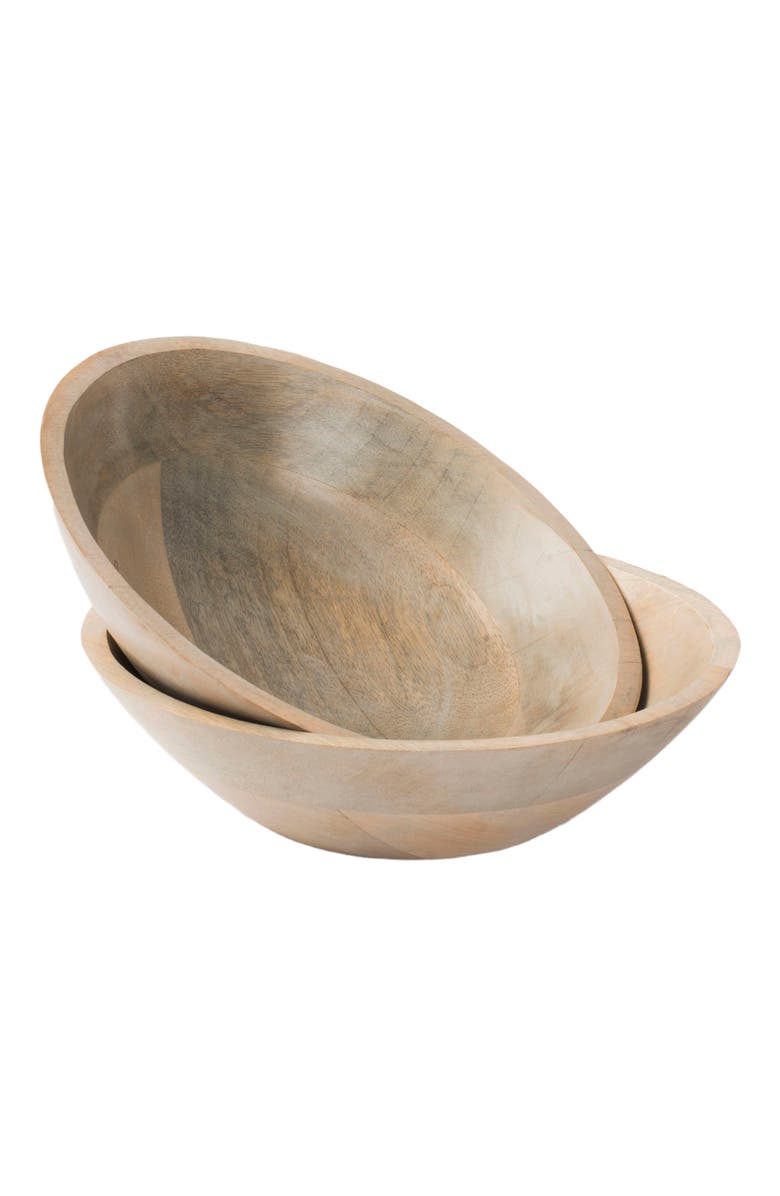 Mela Artisans Woodform Stackable Bowls - Rustic Grey, Alternate, color, Grey