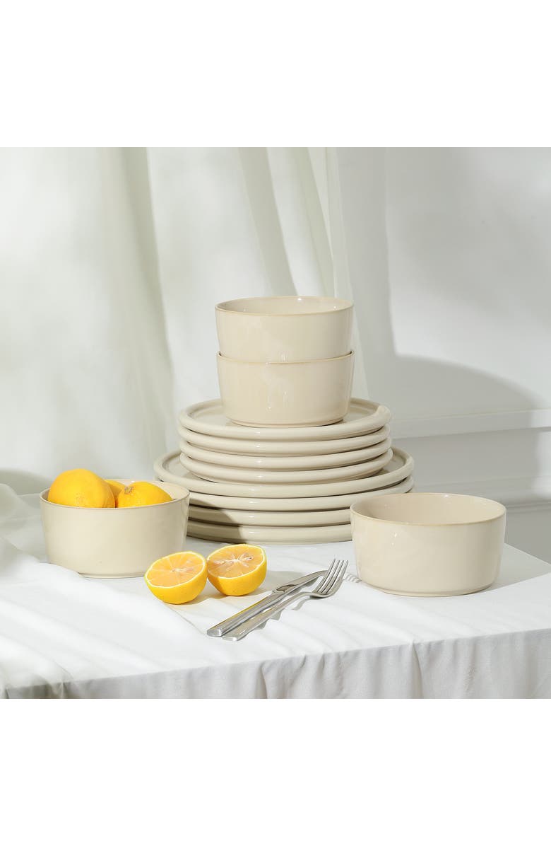Stone Lain Eden Stoneware 24-Piece Dinnerware Set, Alternate, color, Beige