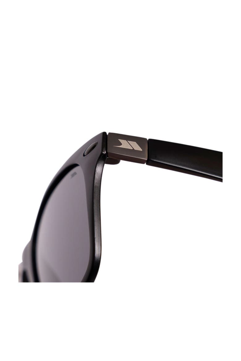 Gender Inclusive Matter Logo Etched Sunglasses, Alternate, color, Matt Black
