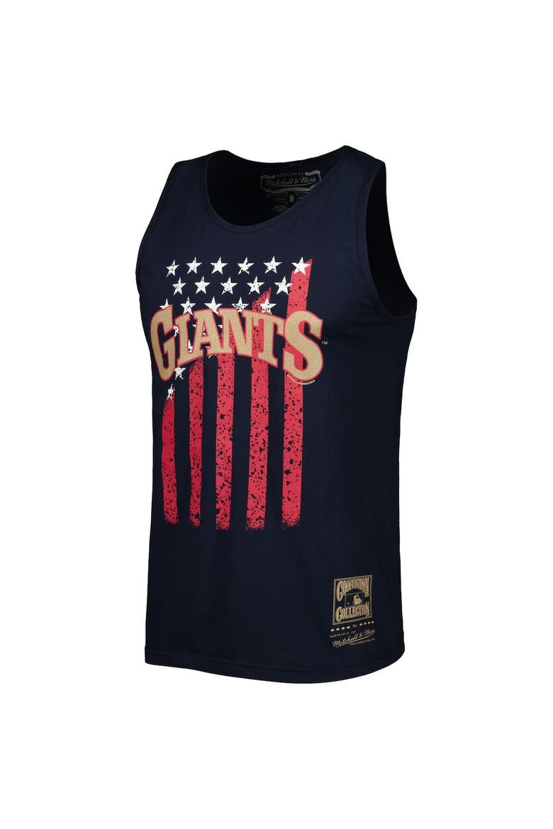 Men's Mitchell & Ness Navy San Francisco Giants Cooperstown Collection Stars and Stripes Tank Top, Alternate, color, Navy