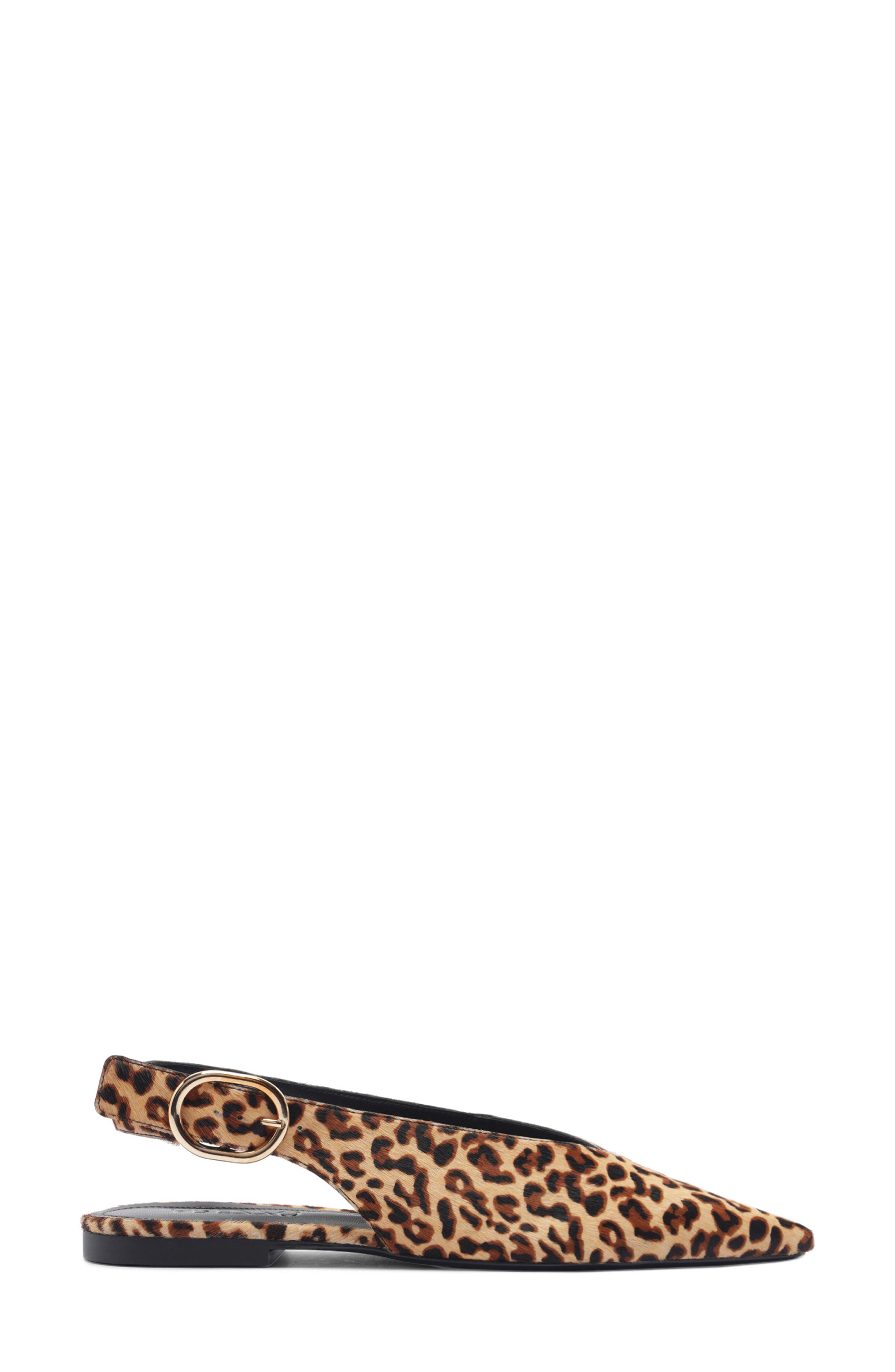 Atlas Pointed Toe Slingback Flat, Alternate, color, LEOPARD