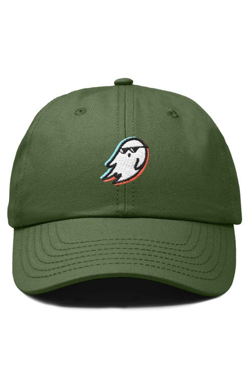 Dalix Ghost Life Embroidered Casual Cap In Olive