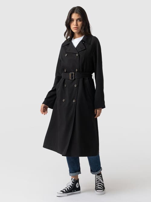 Saint And Sofia Saint + Sofia Marion Double Breasted Trench In Black