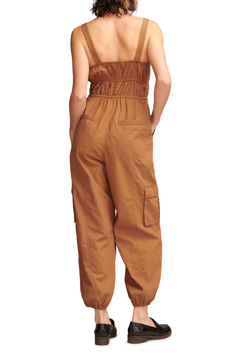 Lucky Brand Military Cotton Jogger Jumpsuit, Alternate, color, Coffee Liqueur