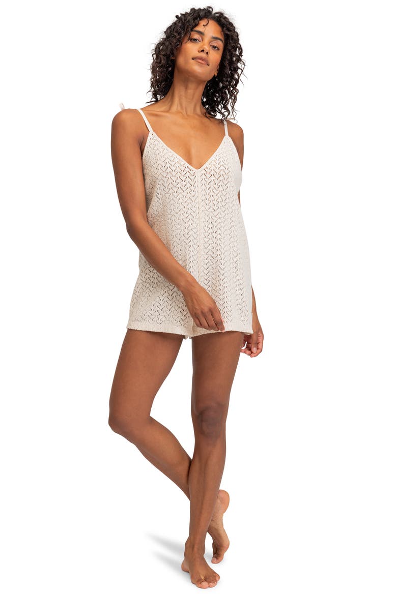 Ocean Riders Knit Cover-Up Romper, Alternate, color, TAPIOCA