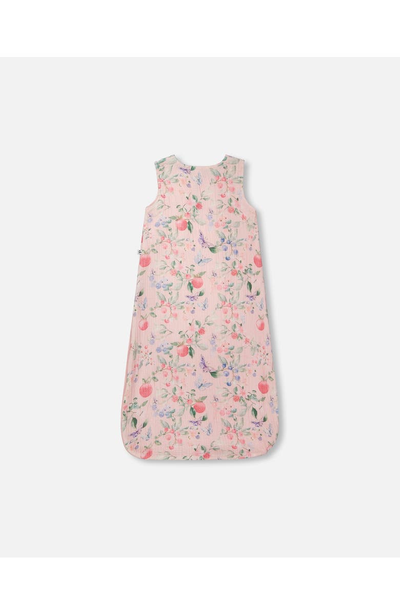 Deux par Deux Cotton Jersey Muslin Printed Berries Sleep Sack, Alternate, color, Pink Printed Berries