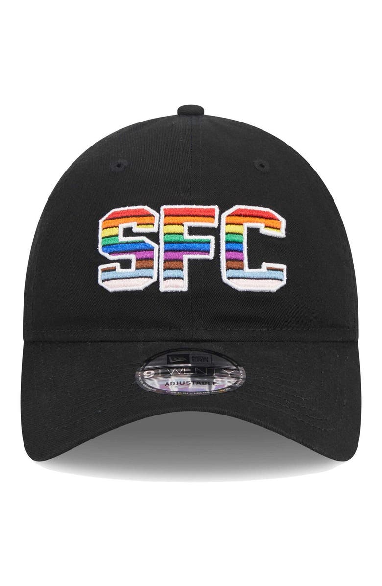 New Era Men's New Era Black Seattle Sounders FC Pride 9TWENTY Adjustable Hat, Alternate, color, 