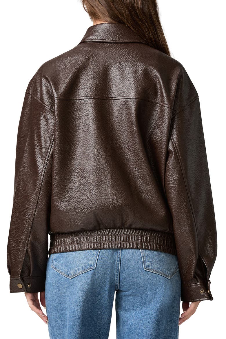 Ashland Faux Leather Jacket, Alternate, color, DARK BROWN