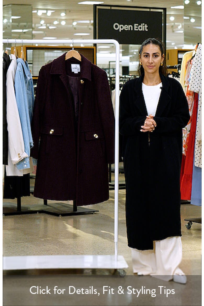 Inset Waist Bouclé Coat video