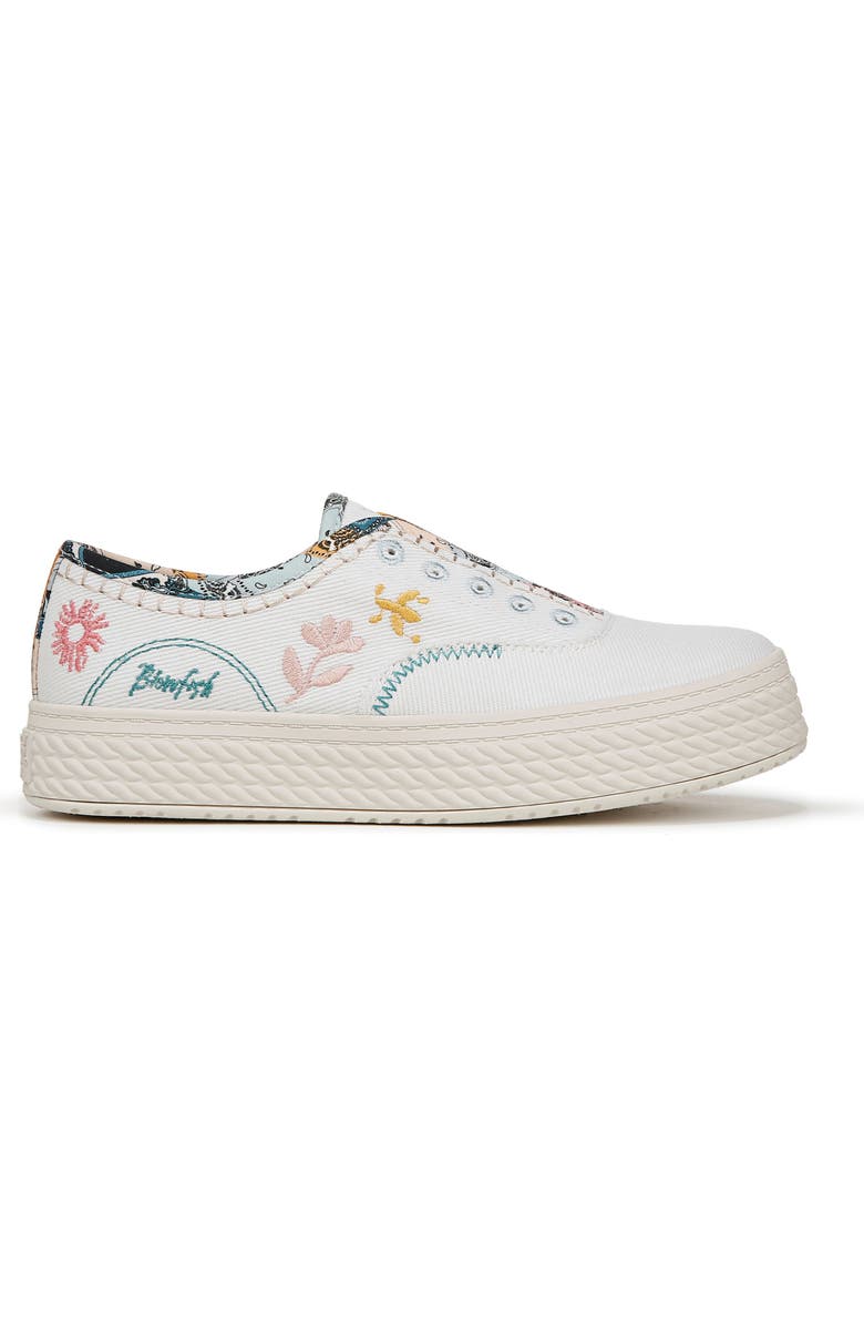 Blowfish Malibu Super Sweet Embroidered Sneaker, Alternate, color, White Twill Fabric