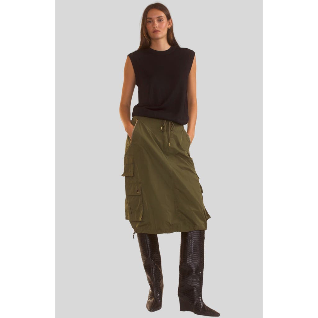 Cynthia Rowley Deep Pockets Skirt In Dark Green