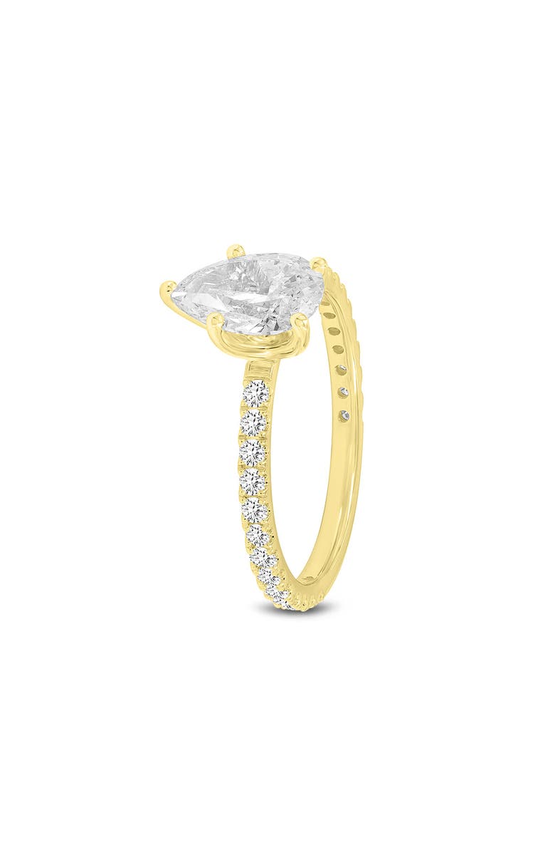 LuvMyJewelry Rania 14K Yellow Gold Pear Lab Grown Diamond Hidden Halo Engagement Ring - 1.95 Ct, Alternate, color, 14K Yellow Gold