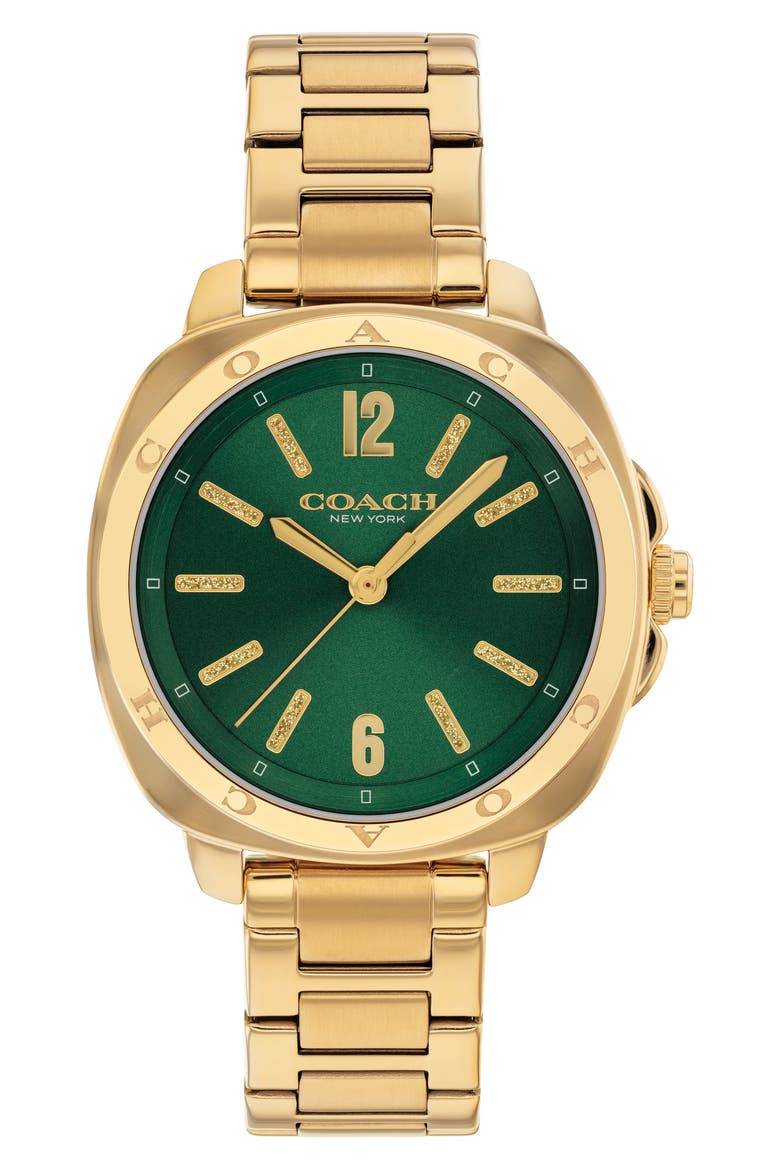Kitt Bracelet Watch, 34mm, Main, color, GOLD/ GREEN