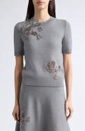 Oscar de la Renta Beaded Wool Sweater