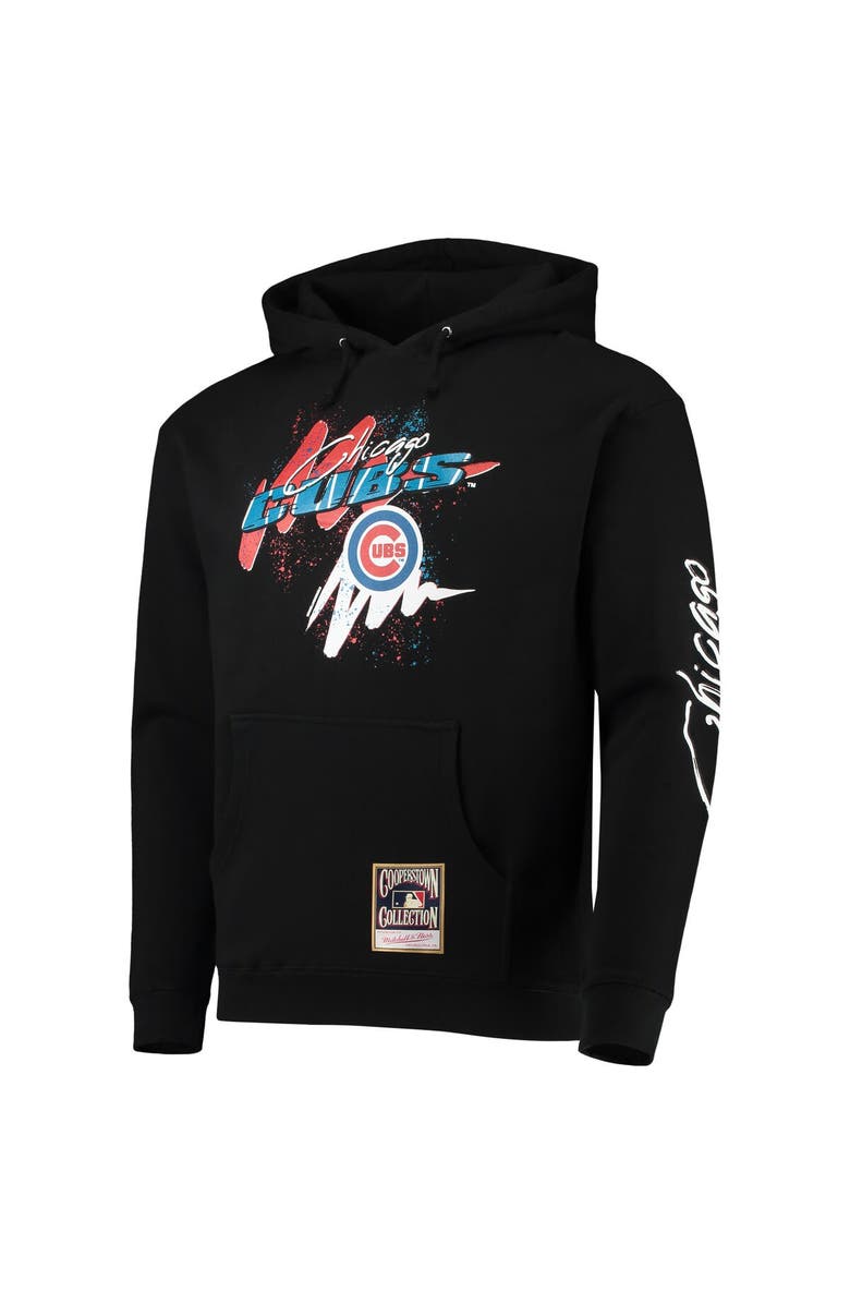 Mitchell & Ness Men's Mitchell & Ness Black Chicago Cubs Hyper Hoops Pullover Hoodie, Alternate, color, Black