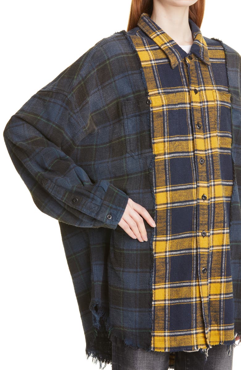 R13 Combo Plaid Work Shirt, Alternate, color, 